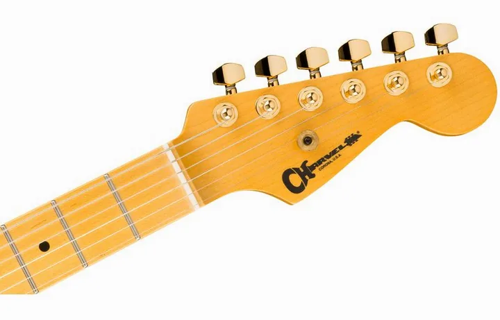 Charvel Am NC SD1 HH FR REBL, cejuela y primeras posiciones del diapasón