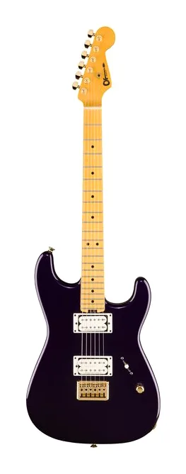 Charvel Am NC SD1 HH FR GBLK en primer plano frontal