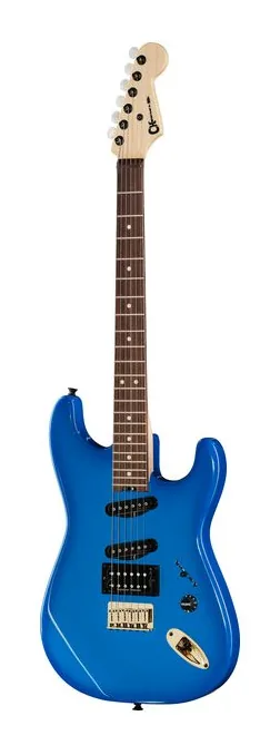 Charvel Jake E Lee PM SD1 HSS BLB en primer plano frontal