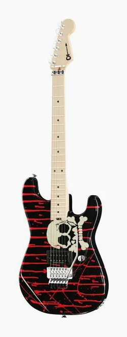 Charvel Warren DeMartini Signature encuadrado de frente sobre fondo neutro