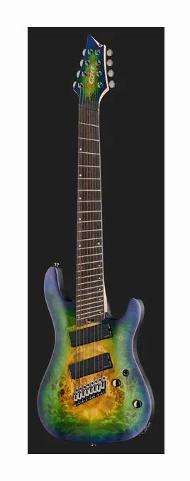 Cort KX508MS II Marina Blue Burst, mástil y diapasón vistos de lado