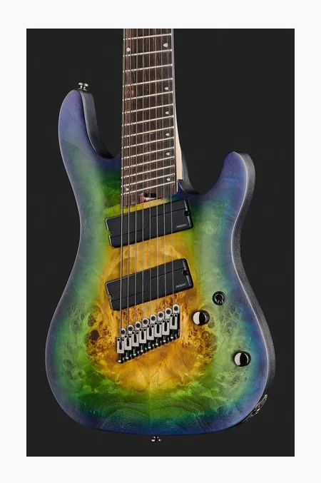 Cort KX508MS II Marina Blue Burst, cejuela y primeras posiciones del diapasón