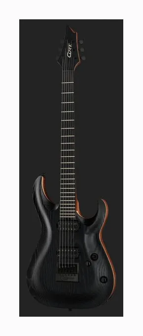 Cort KX700 Evertune Open Pore Black, mástil y diapasón vistos de lado