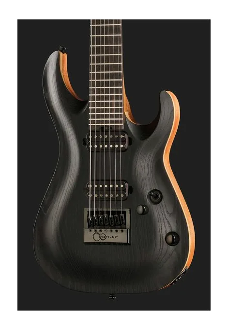 Cort KX707 Evertune Open Pore Black, cejuela y primeras posiciones del diapasón