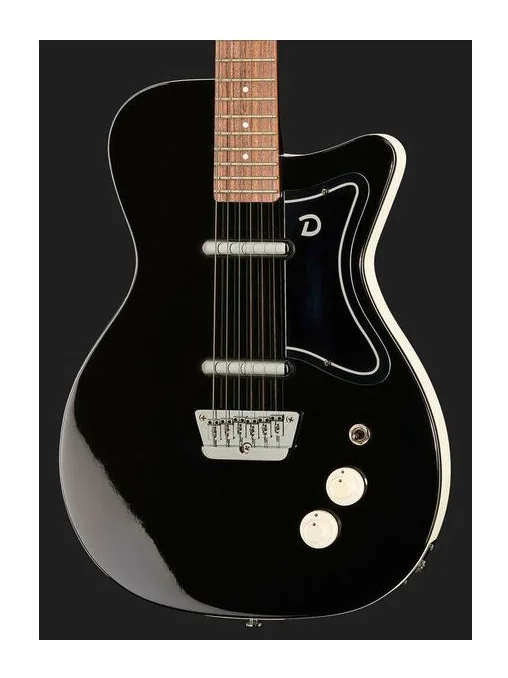 Danelectro 57 Limo Black, cuerpo y acabado en primer plano
