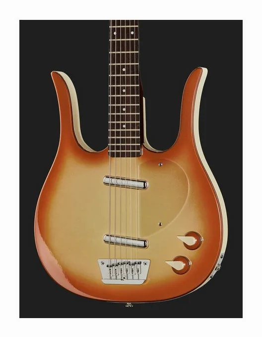 Danelectro 58 Longhorn Baritone BB, mástil y diapasón vistos de lado
