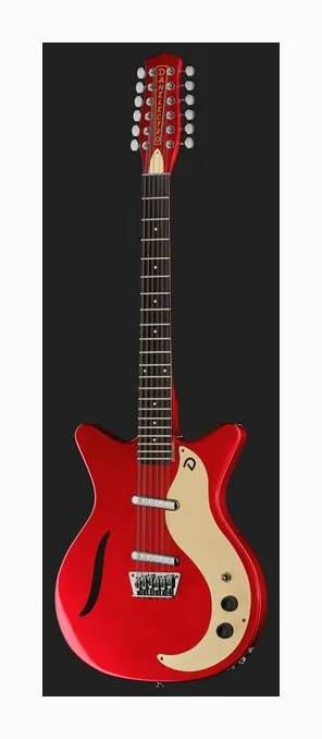 Danelectro 59 Vintage 12 String Dark Aqua, cuerpo y acabado en primer plano