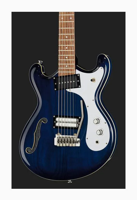 Danelectro 66BT Blue Burst, vista trasera del cuerpo