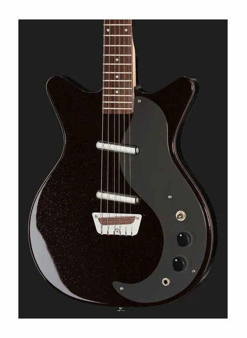 Danelectro Classic 59 Maroon Silver Glitt, perfil lateral del cuerpo