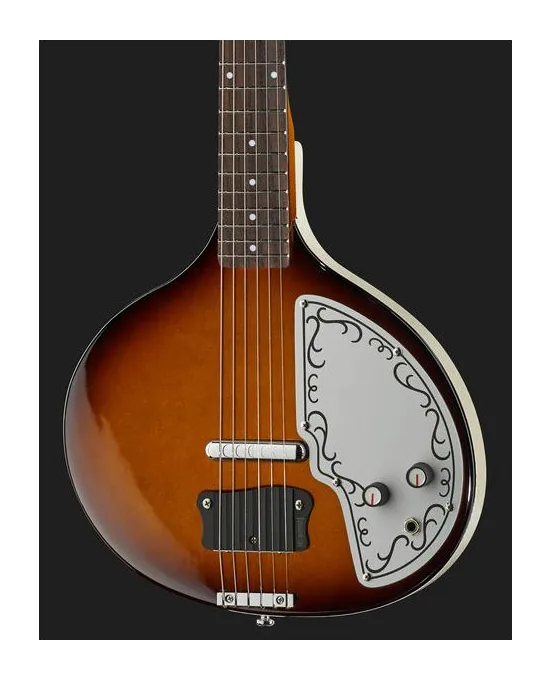 Danelectro DBS68 Reissue Baby Sitar VS, selector de pastillas y jack de salida