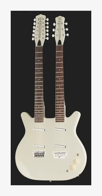 Danelectro Doubleneck 612 White, curvas del cuerpo vistas desde arriba
