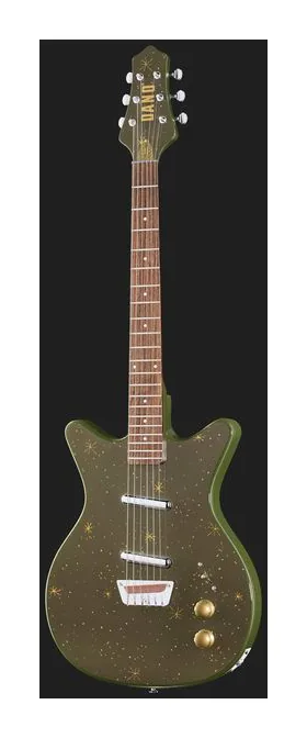 Danelectro Golden 1950's Green, mástil y diapasón vistos de lado