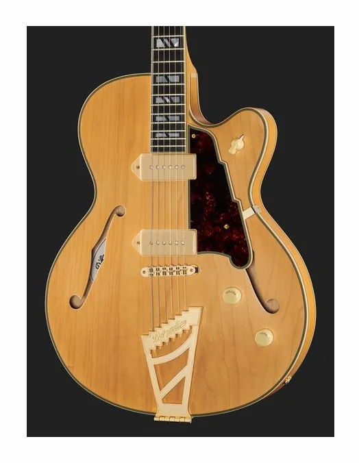 DAngelico Deluxe 59 Satin Honey, perfil lateral del cuerpo