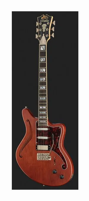 DAngelico Deluxe Bedford Solid Black, curvas del cuerpo vistas desde arriba