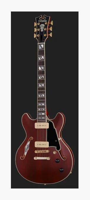 DAngelico Deluxe Mini DC Satin Honey, cejuela y primeras posiciones del diapasón