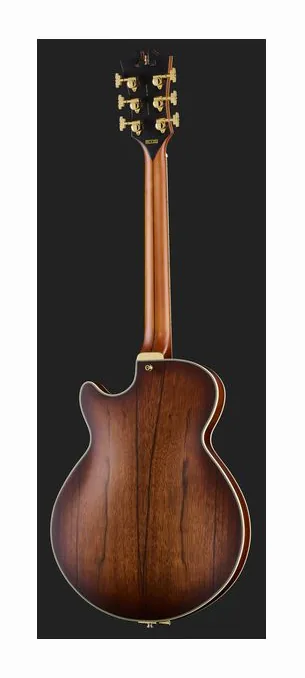 DAngelico Deluxe SS Satin Brown Burst, curvas del cuerpo vistas desde arriba