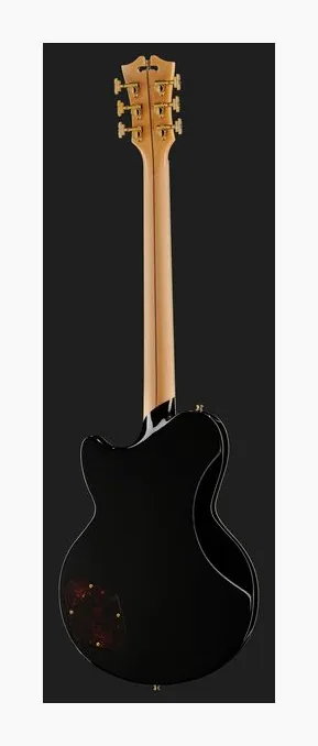 DAngelico DLX Atlantic Baritone Walnut, mástil y diapasón vistos de lado