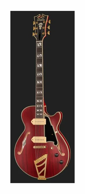 DAngelico DLX SS Barit. Satin Trans Wine, selector de pastillas y jack de salida