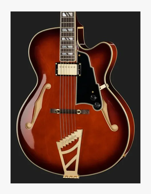 DAngelico Excel 16 Amaretto Burst, puente y clavijeros de afinación