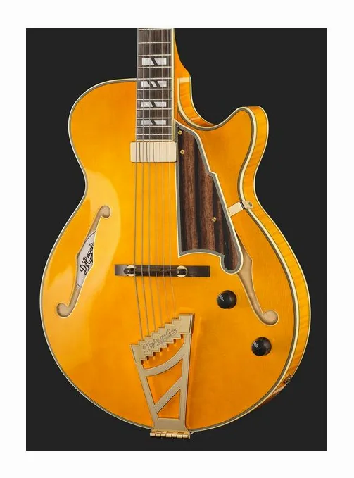 DAngelico Excel SS Amber, cuerpo y acabado en primer plano