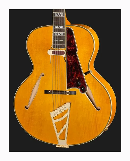 DAngelico Excel Style B Amber, pala con clavijeros y logotipo