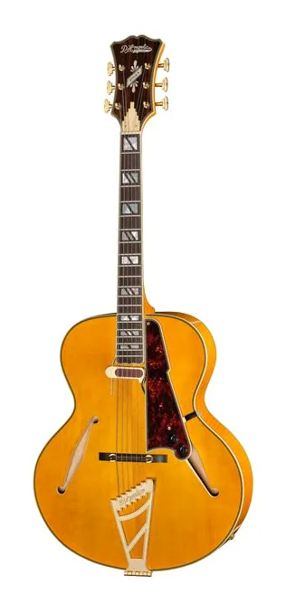 DAngelico Excel Style B Amber en primer plano frontal