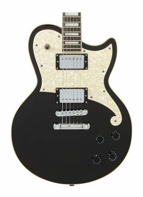 DAngelico Premier Atlantic Black Flake, cejuela y primeras posiciones del diapasón