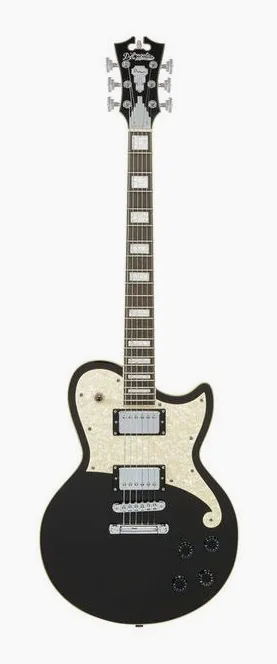 DAngelico Premier Atlantic Black Flake visto de frente