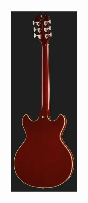 DAngelico Premier Mini DC Burnt Red, curvas del cuerpo vistas desde arriba