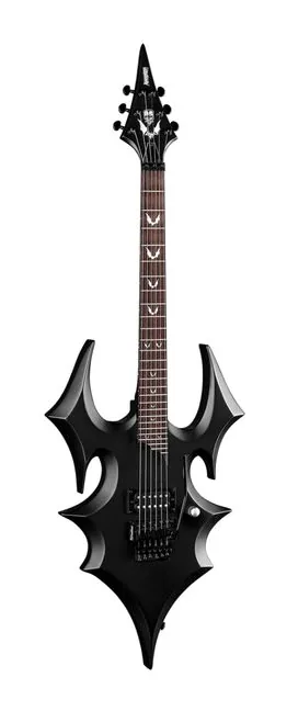 Dean Guitars Doyle Annihilator X BKS encuadrado de frente sobre fondo neutro