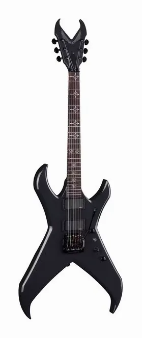 Dean Guitars Kerry King Overlord X GMGY encuadrado de frente sobre fondo neutro