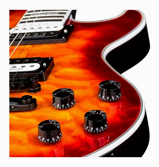 Dean Guitars Thoroughbred Select Quilt TCB, curvas del cuerpo vistas desde arriba
