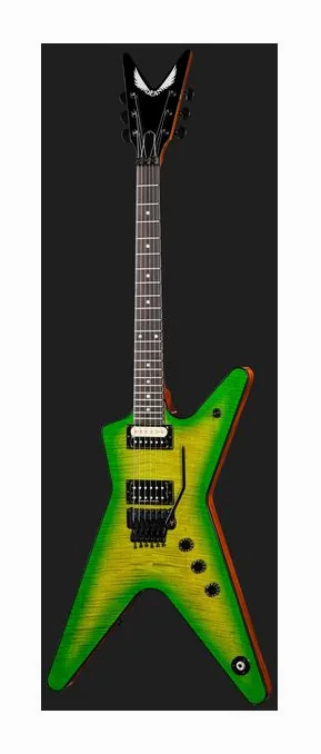 Dean Guitars USA ML Floyd Flame Top Slime, cejuela y primeras posiciones del diapasón