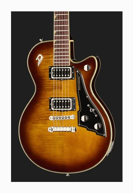 Duesenberg Fantom Series S Tobacco Burst, curvas del cuerpo vistas desde arriba
