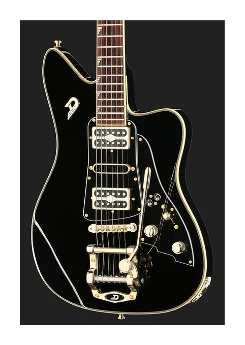 Duesenberg Paloma Custom Black, pala con clavijeros y logotipo