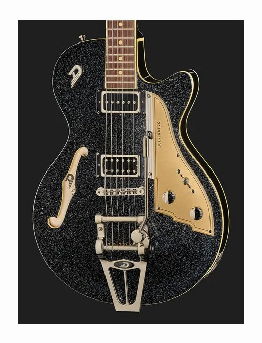 Duesenberg Starplayer TV Midnight Flake, cejuela y primeras posiciones del diapasón