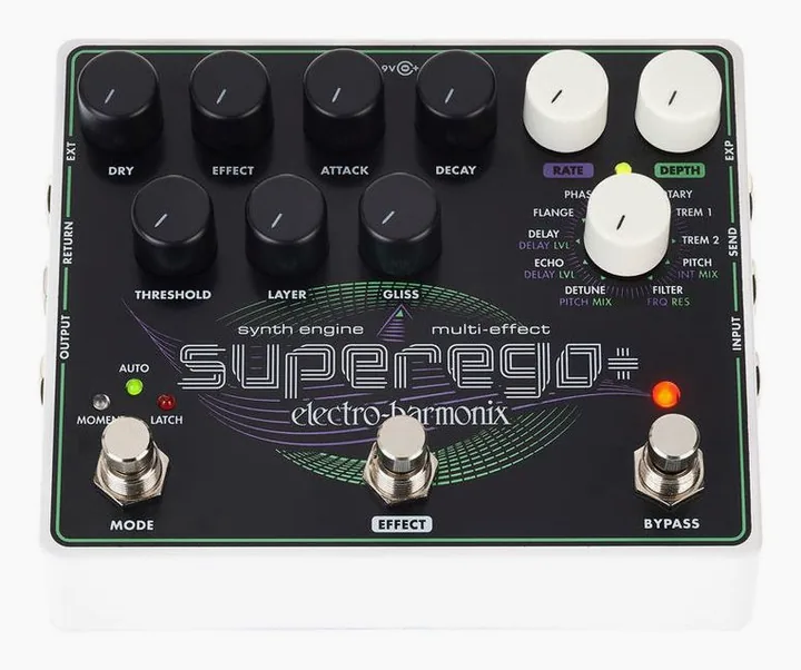 Electro Harmonix Superego Plus, gráfica de la carcasa superior
