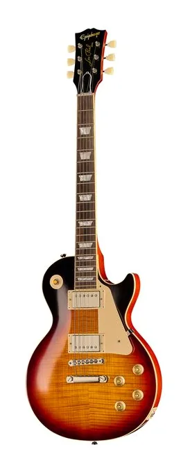Epiphone 1959 Les Paul Standard WBB encuadrado de frente sobre fondo neutro