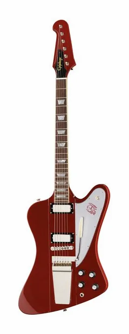Epiphone 1963 Firebird V Ember Red en primer plano frontal