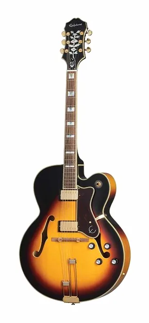 Epiphone Broadway Vintage Sunburst fotografiado de frente