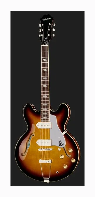 Epiphone Casino Vintage Sunburst, mástil y diapasón vistos de lado