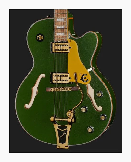 Epiphone Emperor Swingster Delta Blue, mástil y diapasón vistos de lado
