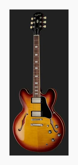 Epiphone ES-335 Figured Blueberry Burst, puente y clavijeros de afinación