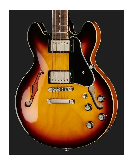 Epiphone ES-339 Vintage Sunburst, curvas del cuerpo vistas desde arriba
