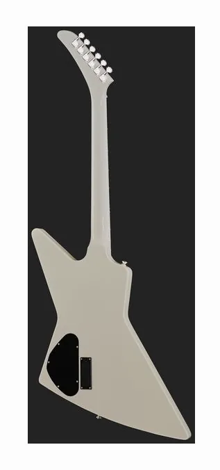 Epiphone Explorer 80s EMG Classic White, pala con clavijeros y logotipo