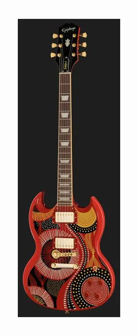Epiphone Fatoumata Diawara SG, puente y clavijeros de afinación
