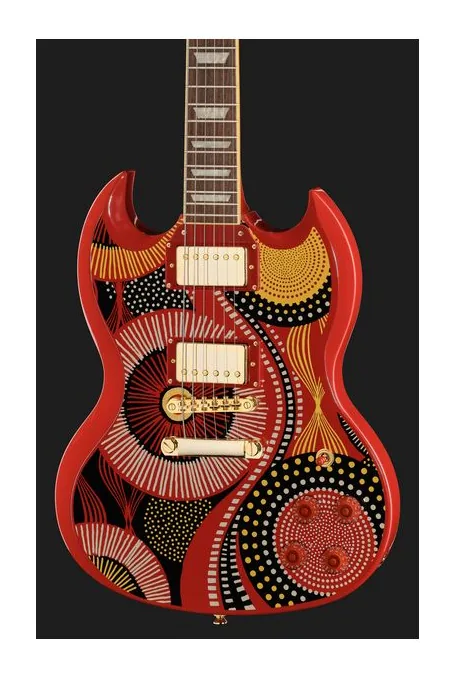 Epiphone Fatoumata Diawara SG, curvas del cuerpo vistas desde arriba