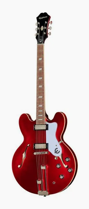 Epiphone Riviera Sparkling Burgundy fotografiado de frente