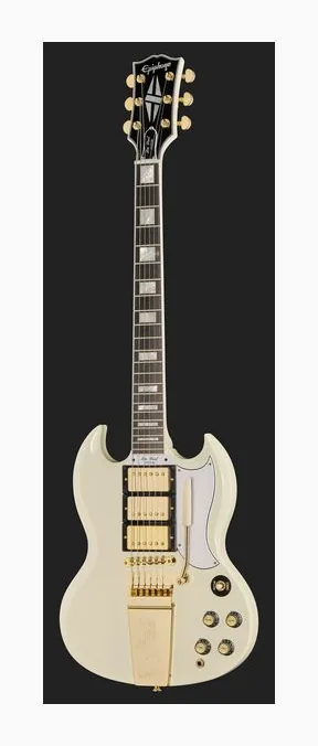Epiphone SG 1963 Custom Maestro CW VOS, selector de pastillas y jack de salida