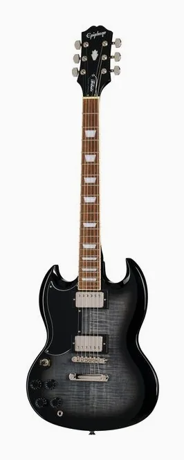 Epiphone SG Tribute Plus EB fotografiado de frente